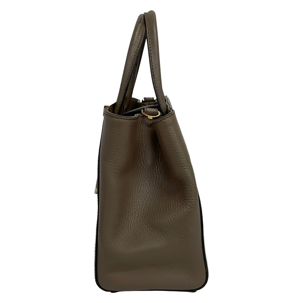 Fendi Petit 2 Jours Tote Bag Dark Brown Gold View 4